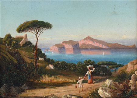 SOLARI ACHILLE attivo Napoli 1841/1867Massalubrenseolio su tela rintelata cm....