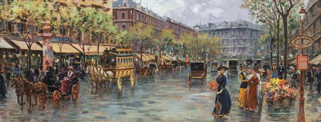 BRANCACCIO CARLO Napoli 06/03/1861 - 1920Boulevard pariginoolio su tavola cm....