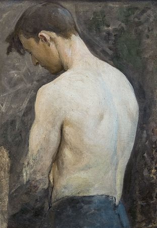 GATTI ARTURO Loreto (AN) 1878 - ?Figura di schiena, 1903olio su tela...