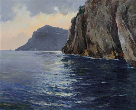 FEDERICO MICHELE Capri 13/11/1884 - 1966Capriolio su tela cm. 40x50, firma e...