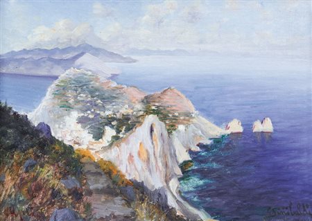 SINIBALDI PAOLUCCI GOFFREDO 1866 - 1938Veduta di Capri, 1933olio su tela...