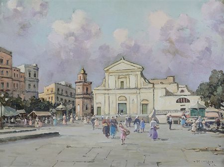 DE CORSI NICOLAS Odessa (Russia) 05/08/1882 - Napoli 1956Piazza della Chiesa...