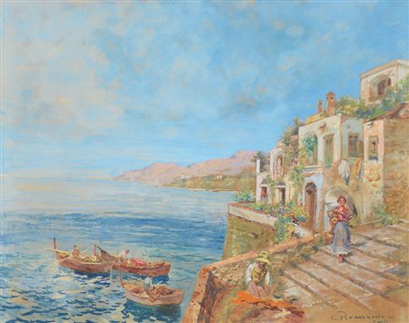 BRANCACCIO CARLO Napoli 06/03/1861 - 1920Penisola sorrentinaacquerello su...