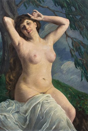 LEVORATI GUIDO Venezia 1888 - Vimercate 1960Nudo nel paesaggio, 1925olio su...