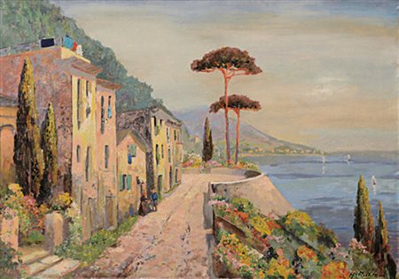 RICHTER HANS TEO 1902 - 1969Scorcio del Golfo di Napoliolio su tela cm....