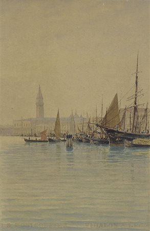 GALTER PIETRO Venezia 1840 - 1901Veneziaacquerello su carta cm. 38x25, firma...