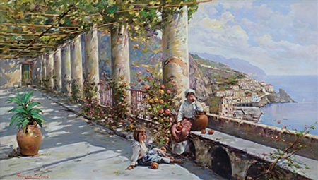 COLUCCI RICCARDO Napoli 01/08/1937Amalfi, convento dei Cappucciniolio su tela...