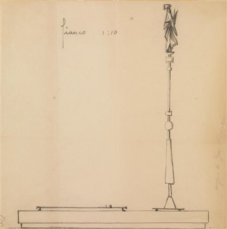 Giacomo Manzu (Bergamo 1908 - Ardea 1991) STUDIO m atita su carta, cm 28x28...