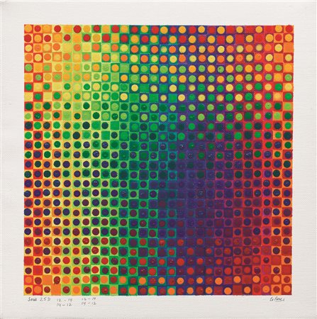 Julio Le Parc (Mendoza 1928) SERIE 25 D 12-14 acrilico su tela, cm 25x25...