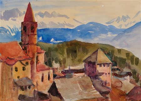 Hans Josef Weber-Tyrol Schwaz 1874 - Meran/Merano 1957 Paesaggio, fine degli...