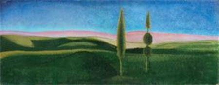 Gerardo Dottori Perugia 1888 - 1977 Paesaggio, (1932) Distacco di pittura...