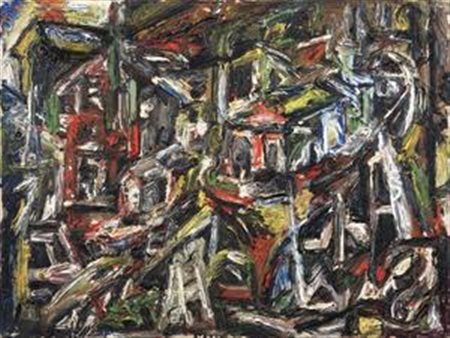 Emilio Vedova Venezia 1919 - 2006 Il Cantiere, (1946) Olio su tela, cm....