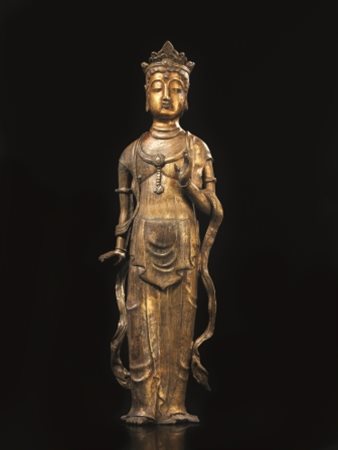 SCULTURA SUD EST ASIATICO, SECC. XIX-XX in bronzo, raffigurante Buddha...