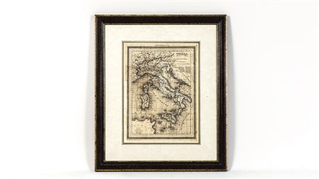 CARTA GEOGRAFICA DELL'ITALIA seconda metà del XIX secolo incisione, in...