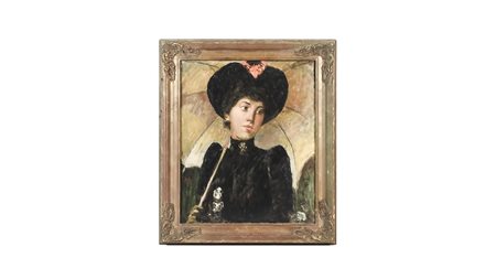 RITRATTO DI DAMA olio su tavoletta in cornice cm 57x46 PORTRAIT OF A LADY,...