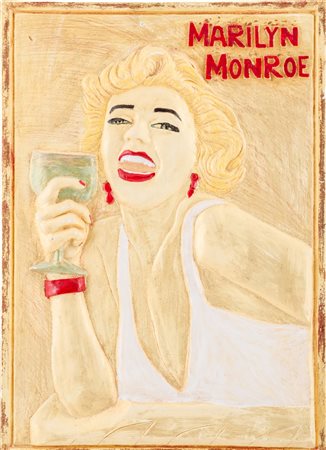 ALTORILIEVO in gesso "Marilyn Monroe" (lievi difetti). XX secolo Misure: cm...