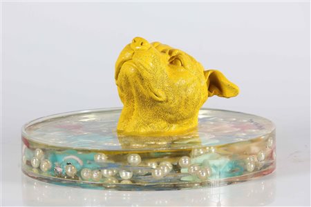 SWEETLOVE WILLIAM (n. 1949) Head yellow dog. 2006. Resina e plastica. Cm...