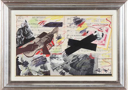 CHIARI GIUSEPPE (1926 - 2007) Collage. Tecnica mista e collage su cartone. Cm...