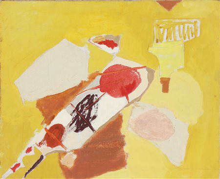 DEGASPARI FRANCES (XX SEC.) Composizione in giallo. 1959. Olio su tela . Cm...