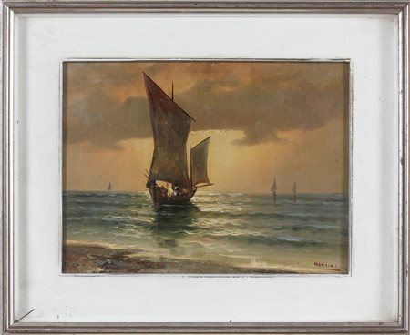 ANONIMO Senza titolo. Olio su masonite. Cm 40,00 x 30,00. A firma mancini in...