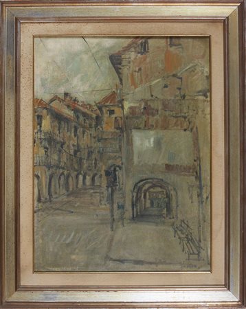 MASI OLIVIERO (n. 1948) Scorcio. Olio su tela . Cm 60,00 x 80,00. Firma in...