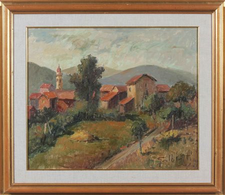 GALBIATI GIACINTO (1908 - 1992) Paesaggio. Olio su tela . Cm 60,00 x 50,00....