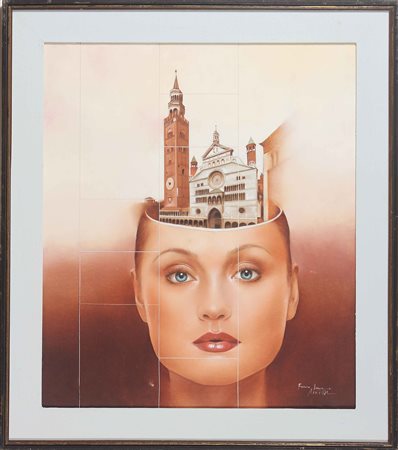 LAURIA FAZIO (n. 1950) Cremona. 1982. Olio su tela . Cm 50,00 x 70,00. Firma...