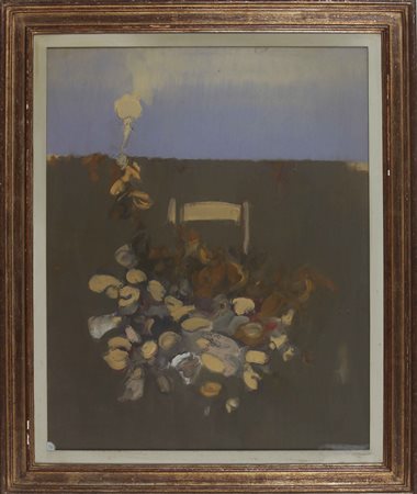 CAZZANIGA GIANCARLO (n. 1930) Interno. 1968. Olio su tela . Cm 66,00 x 81,00....