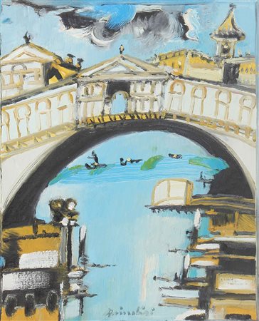 BRINDISI REMO (1918 - 1996) Senza titolo. Olio su tela . Cm 33,00 x 41,00....