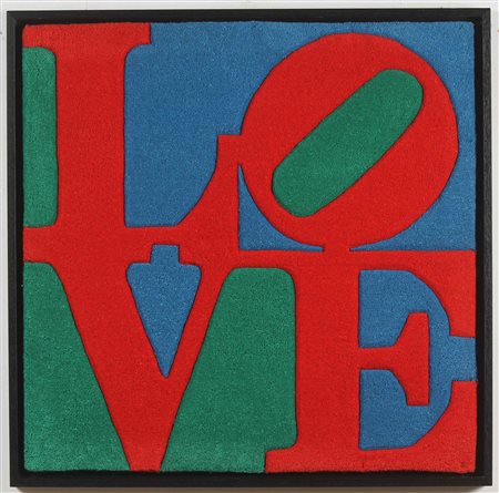 INDIANA ROBERT (n. 1928) Classic Love. Tappeto. Cm 73,00 x 73,00. 825/10000....