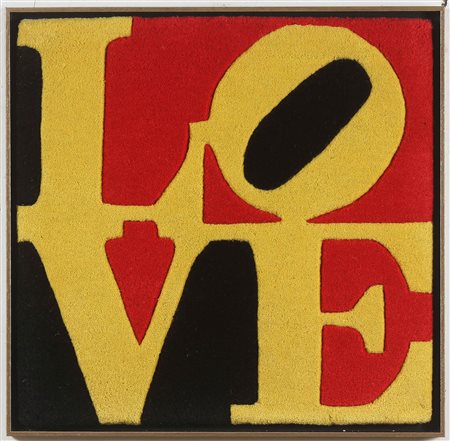 INDIANA ROBERT (n. 1928) Liebe Love. Tappeto. Cm 60,00 x 60,00. 278/999. Al...