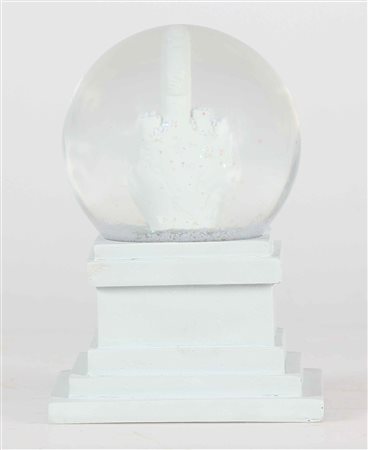 CATTELAN MAURIZIO (n. 1960) Snow ball - L.O.V.E. 2014. Vetro e resina. Cm...