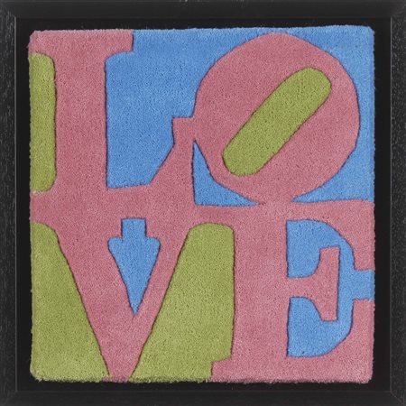 INDIANA ROBERT (n. 1928) Love. Tappeto. Cm 38,00 x 38,00. Certificato di...