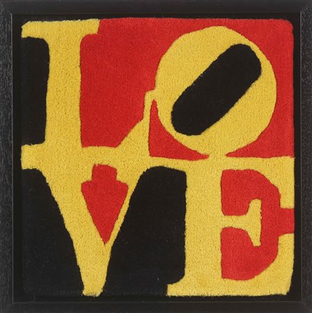 INDIANA ROBERT (n. 1928) Love. Tappeto. Cm 38,00 x 38,00. Certificato di...