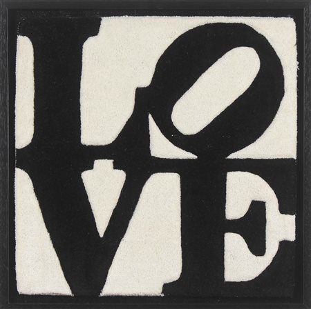 INDIANA ROBERT (n. 1928) Love. Tappeto. Cm 61,00 x 61,00. Certificato di...