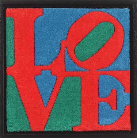 INDIANA ROBERT (n. 1928) Love. Tappeto. Cm 61,00 x 61,00. Certificato di...