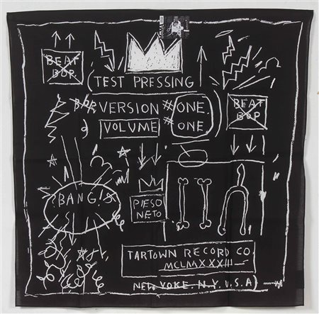 BASQUIAT JEAN-MICHEL (1960 - 1988) Bandana. Stampa su cotone. Cm 55,00 x...