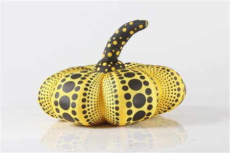 KUSAMA YAYOI (n. 1929) Pumpinks. Oggetto. Cm 30,00 x 17,50 x 30,00. Dots...