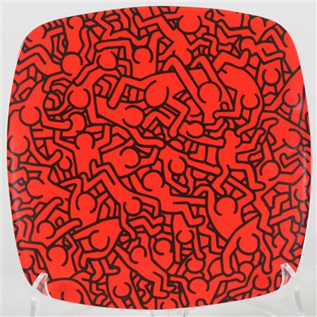 HARING KEITH (1958 - 1990) D'Apres Keith Hering. . piatto in ceramica. Cm...