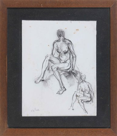 DI PRATA OSCAR (1910 - 2006) Nudi. Carboncino su carta. Cm 28,00 x 36,00....