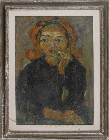 GAULI PIERO (n. 1916) Ragazza. 1963. Olio su tela . Cm 50,00 x 70,00. Al...