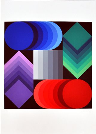 VICTOR VASARELY Mondiali ’90, 1990 Serigrafia a colori es. I/XX cm. 70x50...