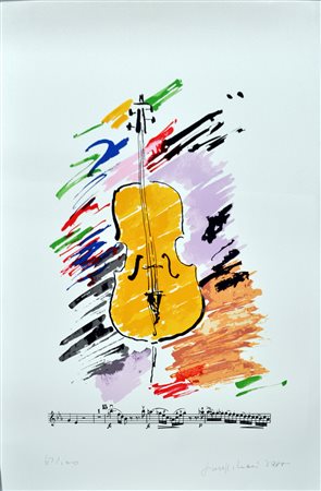 GIUSEPPE CHIARI Violoncello, 1988 Serigrafia a colori es. 67/100 cm. 150x100...