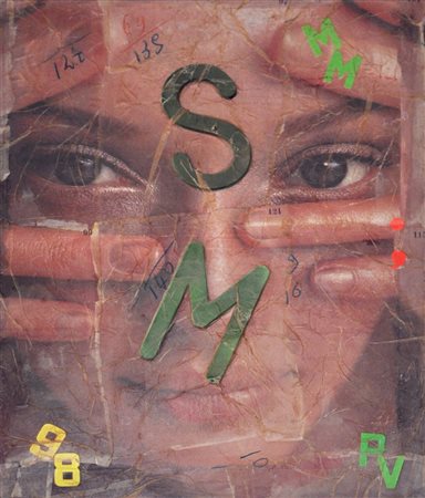 RODOLFO VITONE Lettere n. 197, 1998 Collage su tavola cm. 60x45x2 Firma, data...