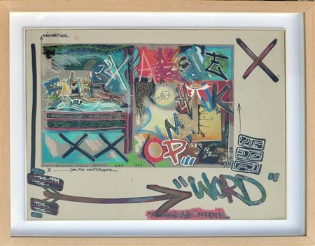 TOXIC (TORRICK ABLACK) Word, 1999 Tecnica mista su cartone cm. 50x64 Firma,...