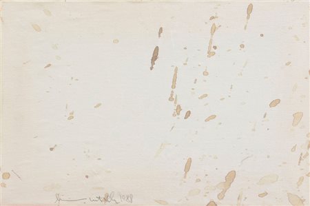 NITSCH HERMANN Vienna 1938Senza titolo, 1988relitto su stoffa cm. 24x37,...