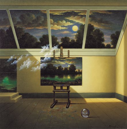 NUNZIANTE ANTONIO Napoli 1956Atelier del sogno, la notte della luna, 2005olio...