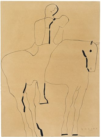 Marino Marini 1901 - 1980 CAVALLO E CAVALIERE SIGNED, INK ON PAPER. EXECUTED...