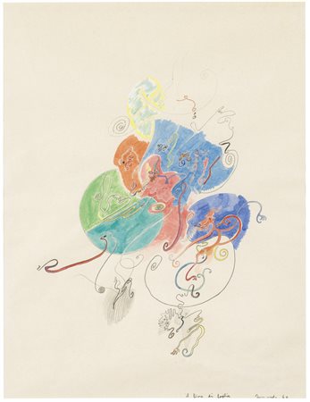 Tancredi 1927 - 1964 IL FIORE DI FOGLIA SIGNED AND DATED 60, WATERCOLOUR ON...