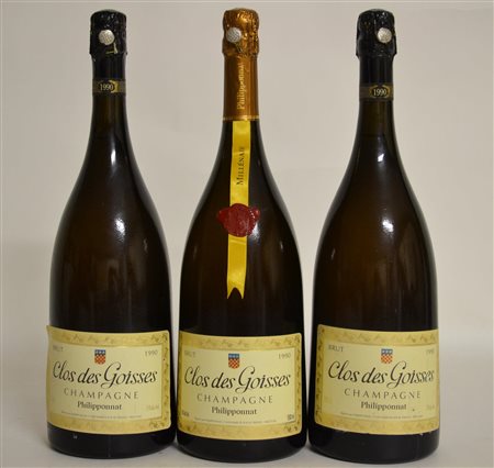 Clos des Goisses Philipponnat 1990 2 bt Mg 1 bt Mg Millenaire - csl 3 bt E